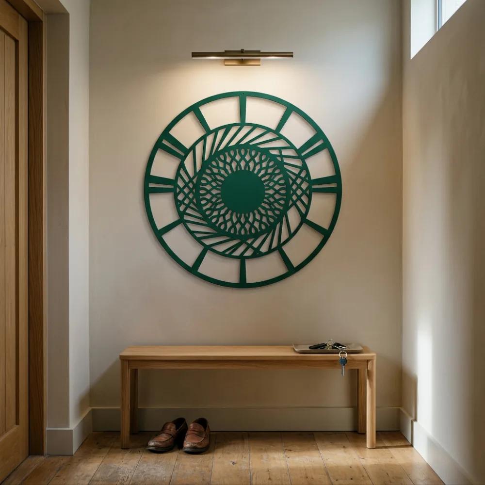 Mandala Metal Wall Art Round Geometric Decor – Solaris Coil, Living Room Statement Piece — 3