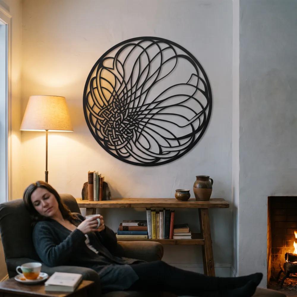 Spiral Metal Abstract Wall Art – Quiet Spiral, Living Room Entryway Decor — 4