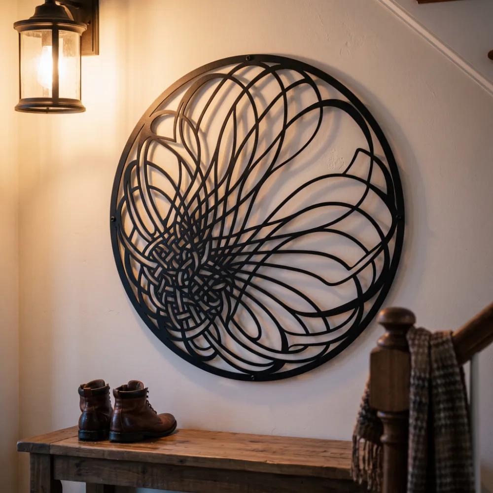 Spiral Metal Abstract Wall Art – Quiet Spiral, Living Room Entryway Decor