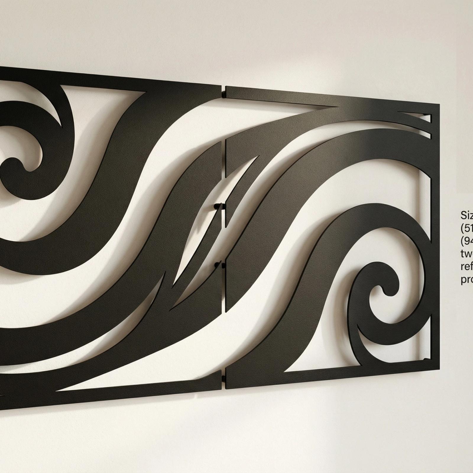 Flowing Water Metal Wall Art – Oceanic Swirl, Modern Coastal Home Decor — 7