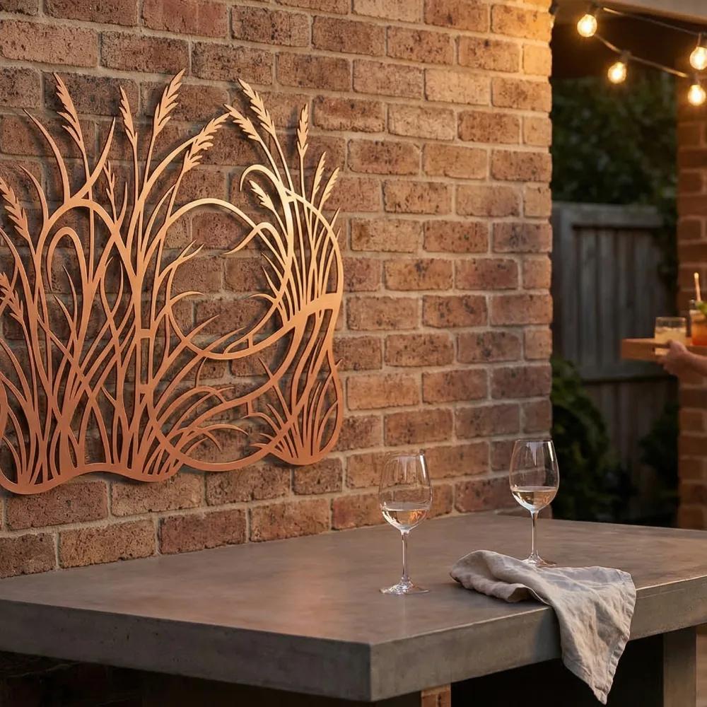 Prairie Grasses Metal Wall Art – Meadow Sunset Silhouette, Farmhouse Decor — 6