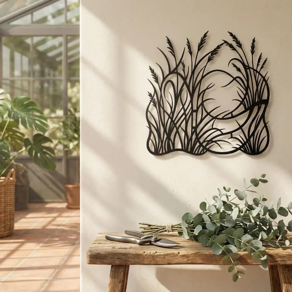 Prairie Grasses Metal Wall Art – Meadow Sunset Silhouette, Farmhouse Decor
