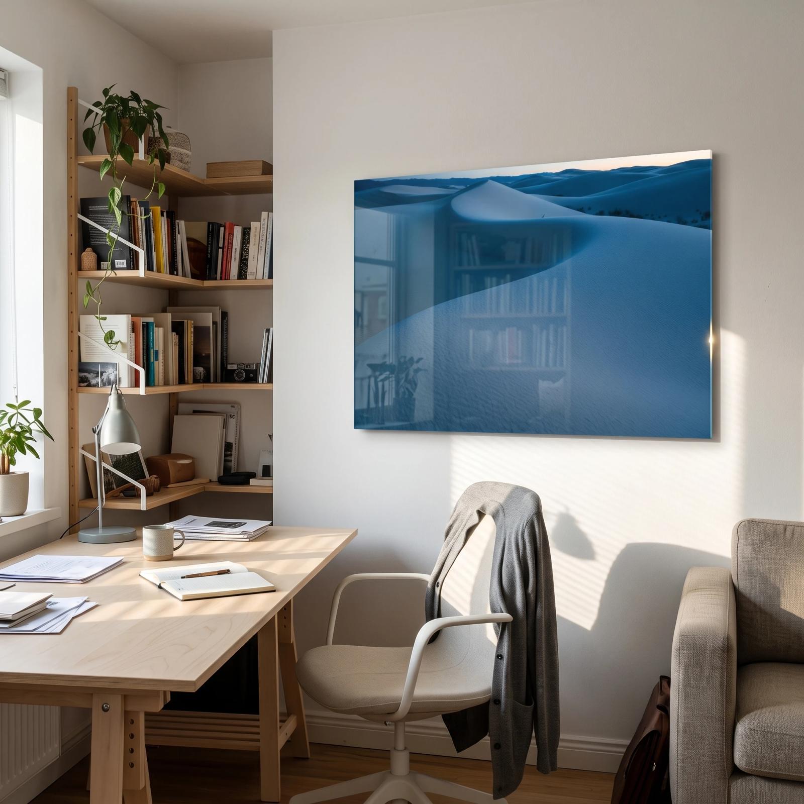 Desert Dune Wall Art Blue Hour Ridgeline | Glass Wall Art — 4