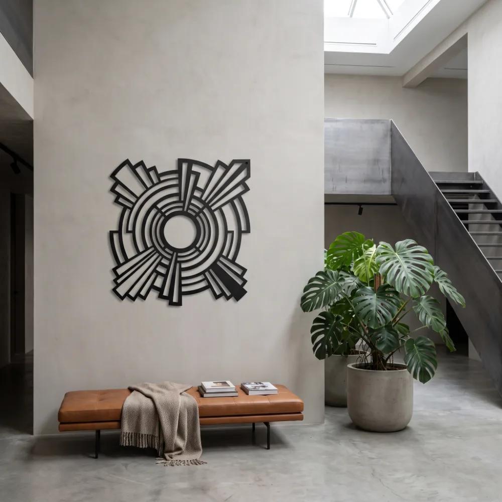 Geometric Deco Burst Metal Wall Art – Sonic Sphere, Modern Living Room Decor — 5