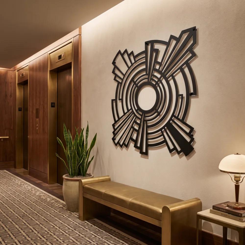 Geometric Deco Burst Metal Wall Art – Sonic Sphere, Modern Living Room Decor — 8