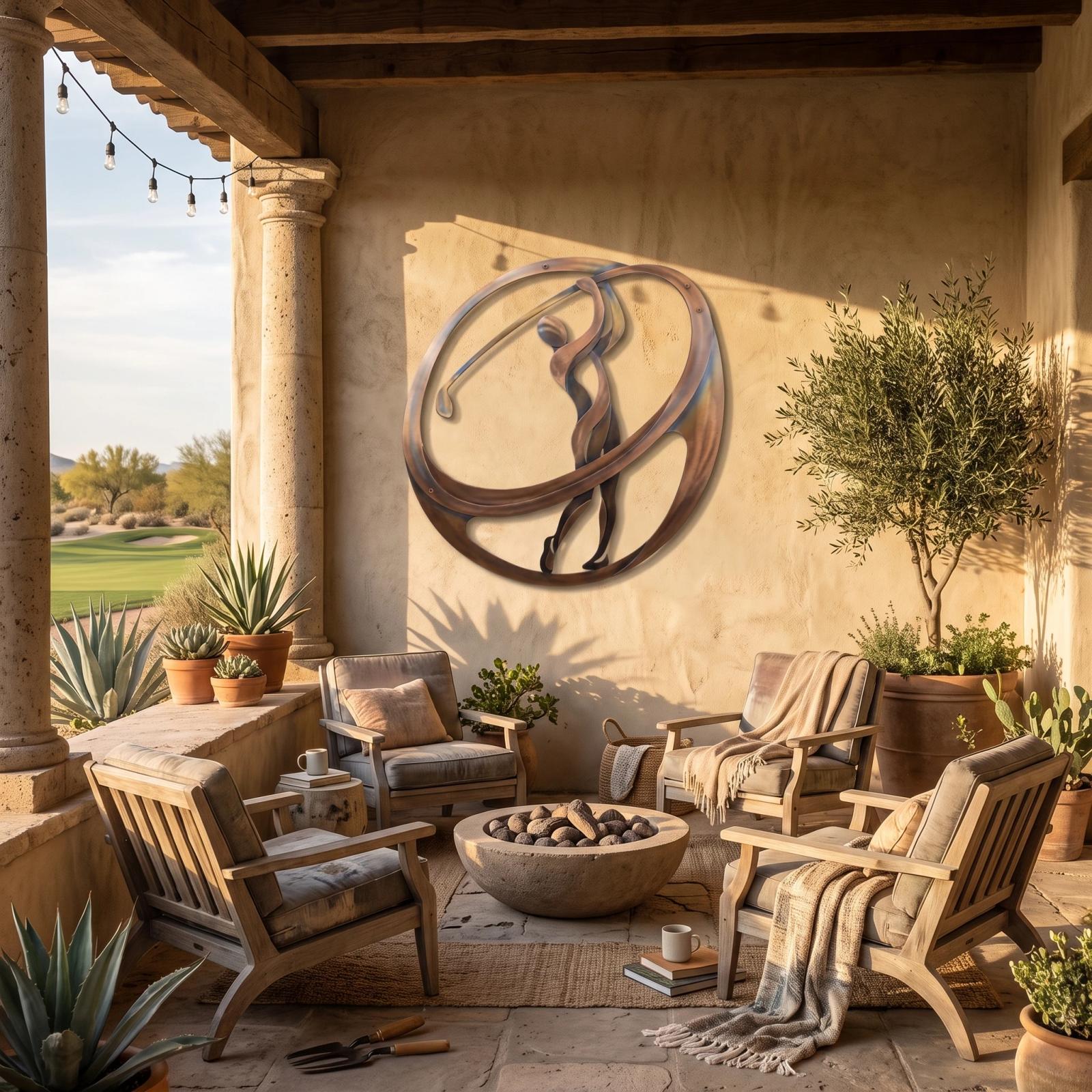 Golf Swing Metal Wall Art – Swing Orbit, Den Decor for Him — 6