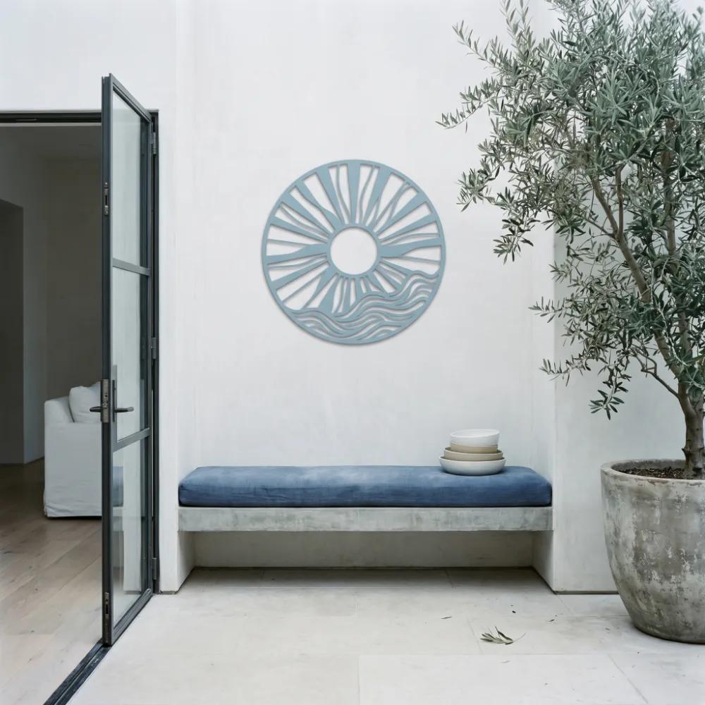 Sun and Waves Metal Wall Art – Radiant Horizon, Coastal Home Decor — 8