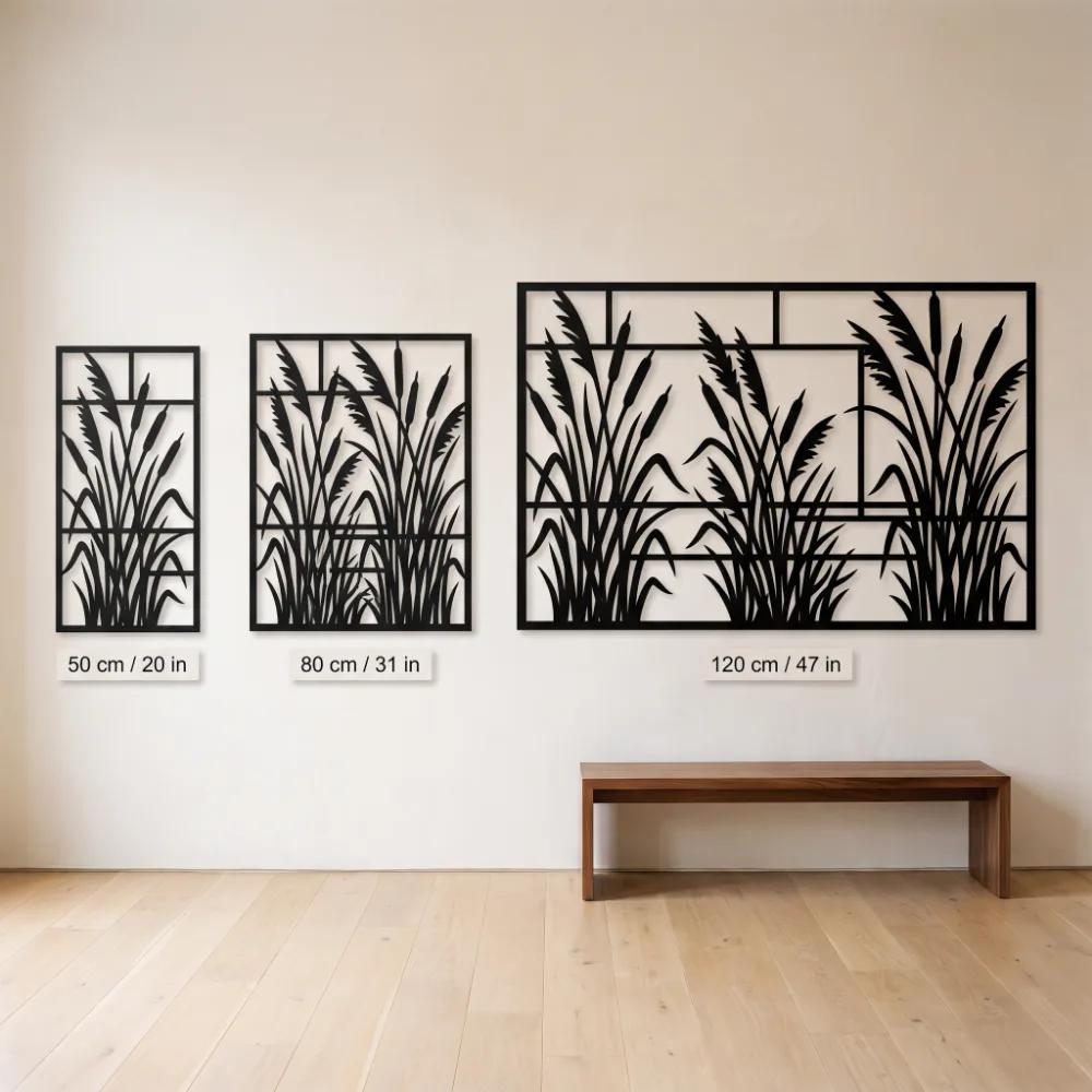 Cattail Metal Wall Art – Marsh Grass, Living Room Home Decor — 7