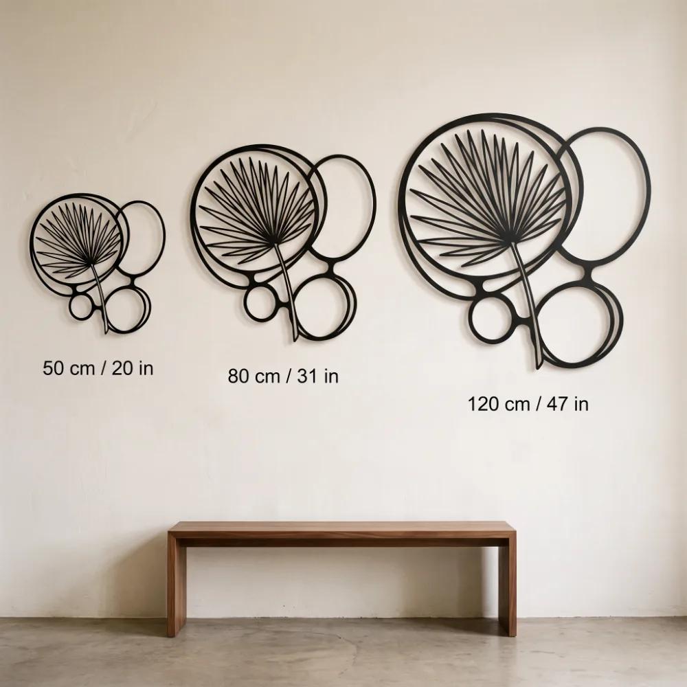 Palm Leaf Metal Boho Wall Art – Desert Fan, Coastal Living Room Decor — 7