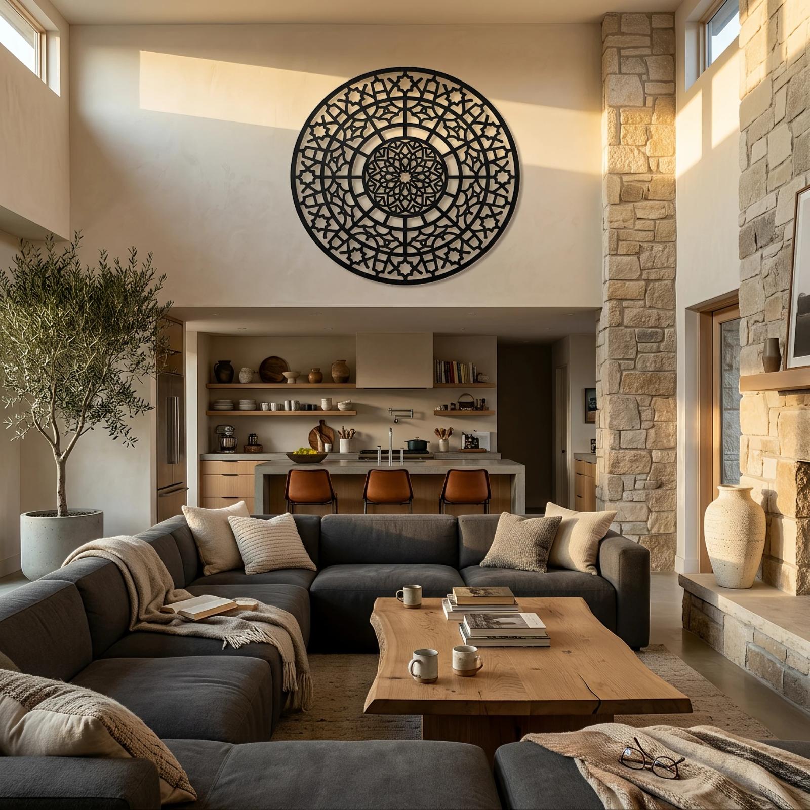 Geometric Mandala Metal Wall Art – Sacred Geometry, Modern Spiritual Home Decor — 2