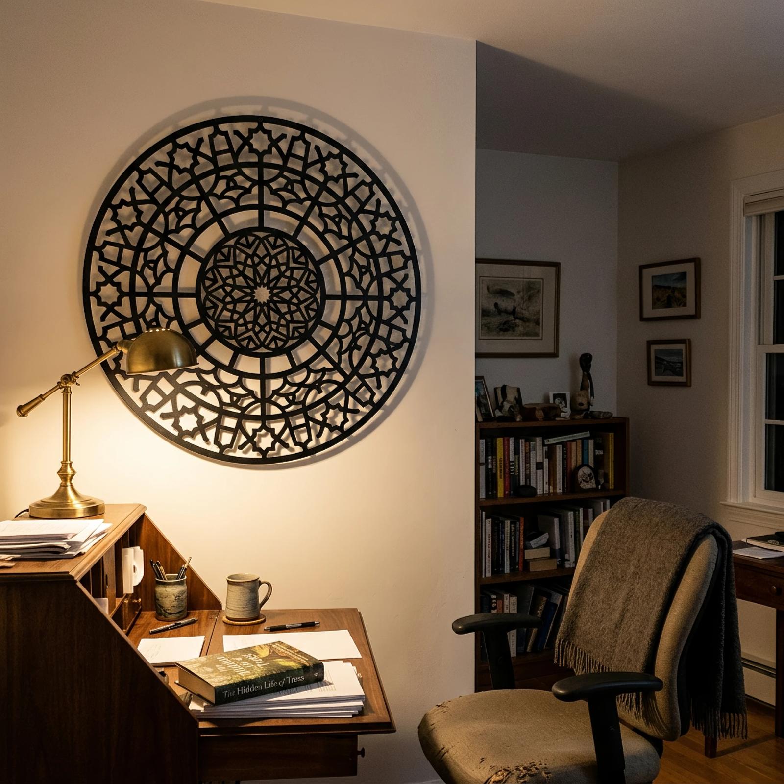 Geometric Mandala Metal Wall Art – Sacred Geometry, Modern Spiritual Home Decor — 4