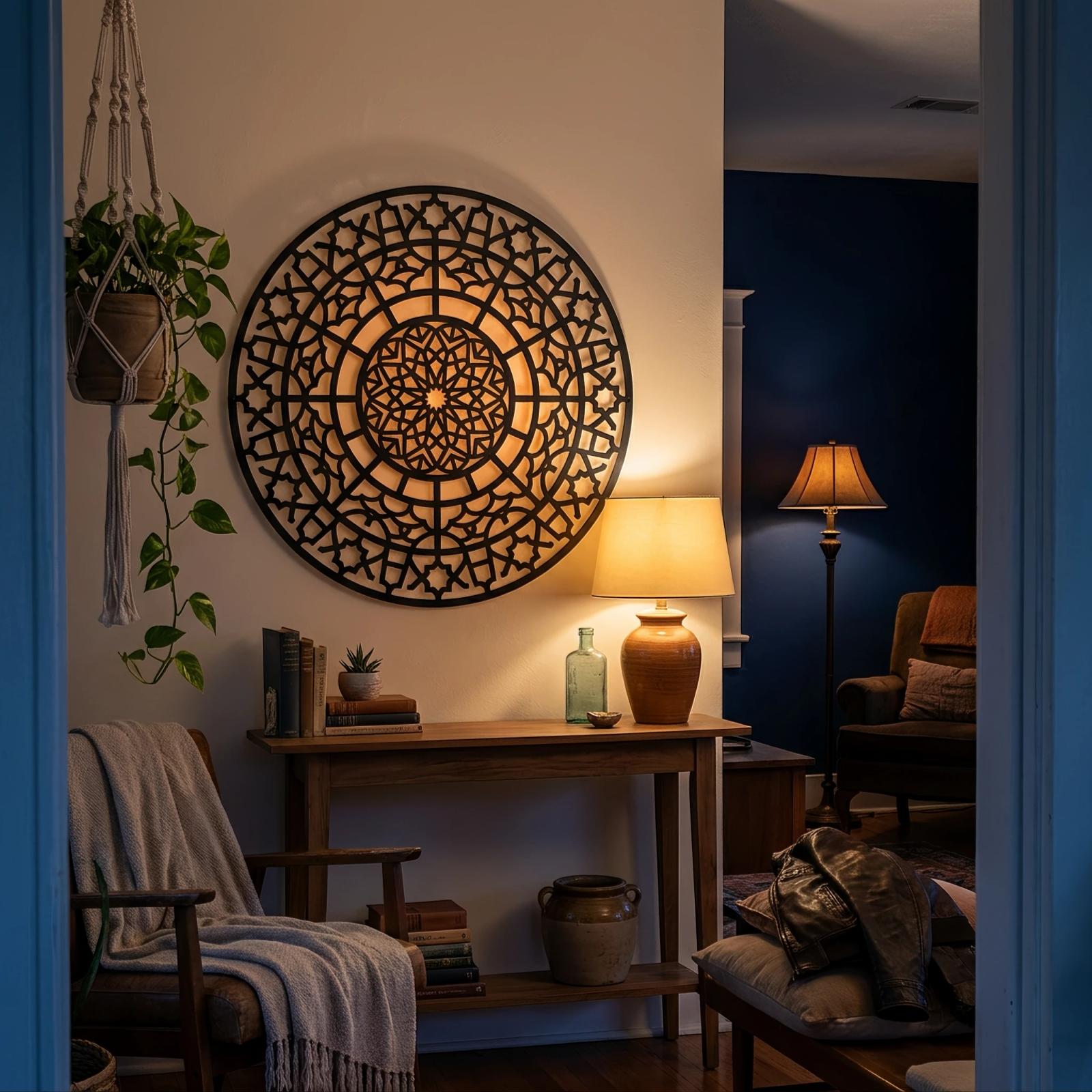 Geometric Mandala Metal Wall Art – Sacred Geometry, Modern Spiritual Home Decor — 5