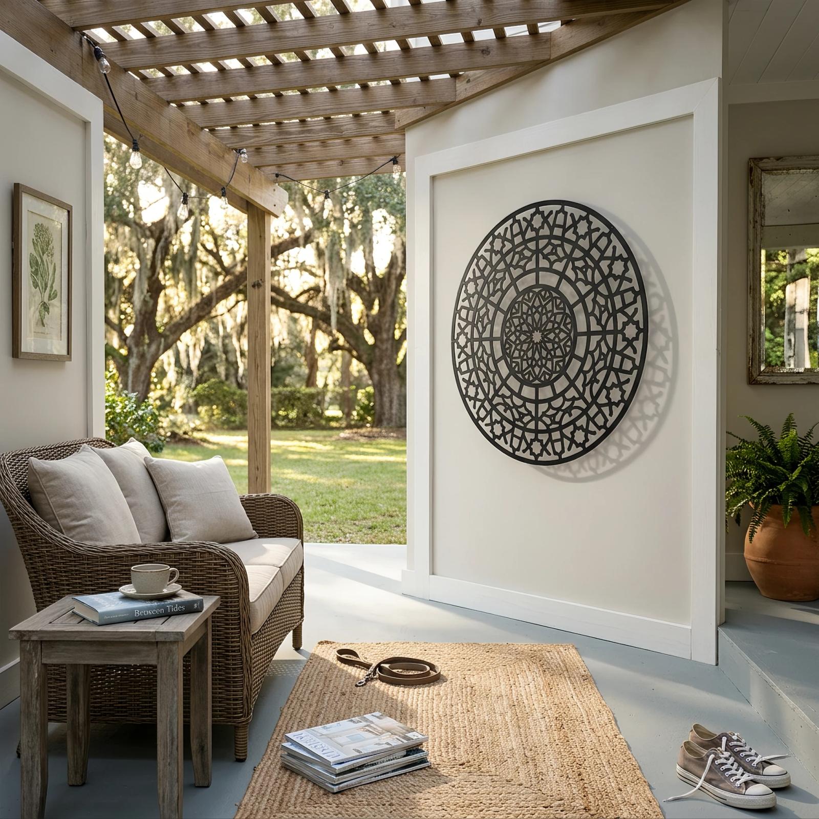 Geometric Mandala Metal Wall Art – Sacred Geometry, Modern Spiritual Home Decor — 6
