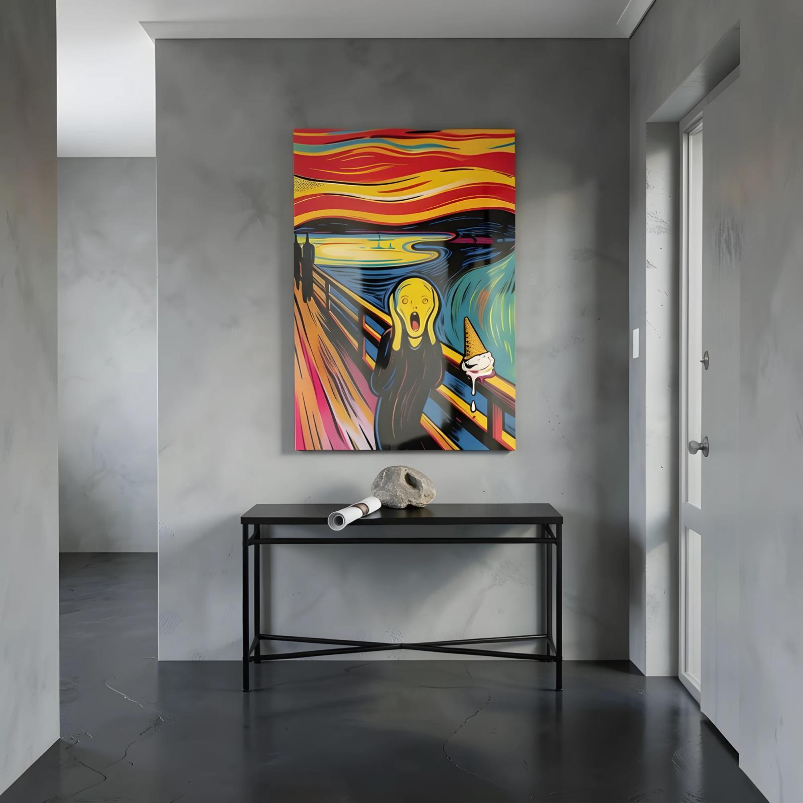 Pop Art Scream Ice Cream Colorful Comic Glass Wall Art — 7