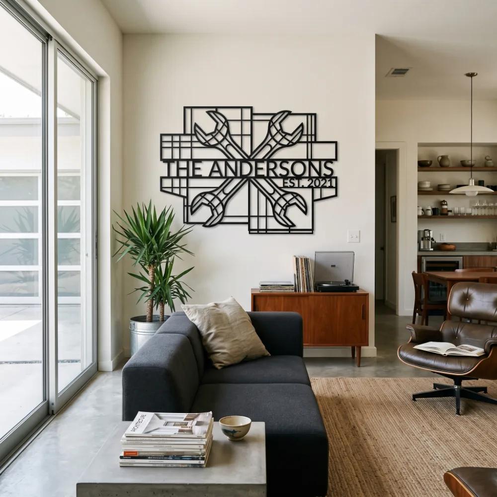 Personalized Family Garage Sign Metal Workshop Wall Art – Custom Hub, New Home Decor For Mom — 8