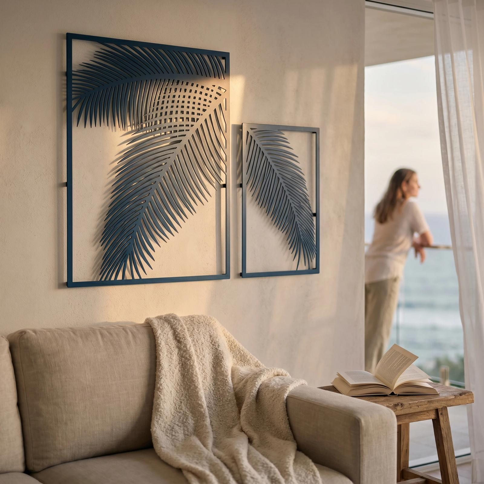 Tropical Palm Leaves Metal Wall Art – Island Fronds, Living Room Decor — 8