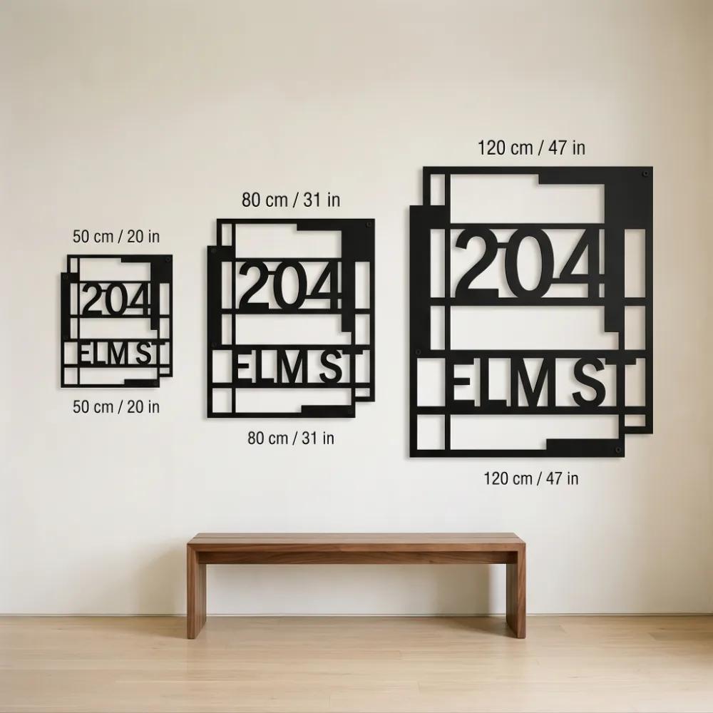 Custom House Number Metal Wall Art – Arrival Mark, Modern Front Porch Address Decor — 10