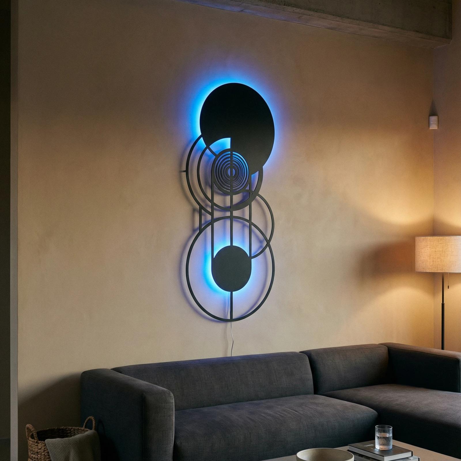 Geometric Abstract Metal Wall Art – Bauhaus Orbit, Modern Living Room Decor — 2