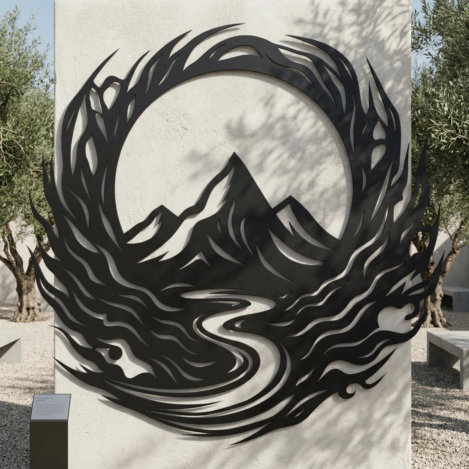 Mountain Peak Metal Wall Art – River Valley Crest, Rustic Living Room Decor — 8