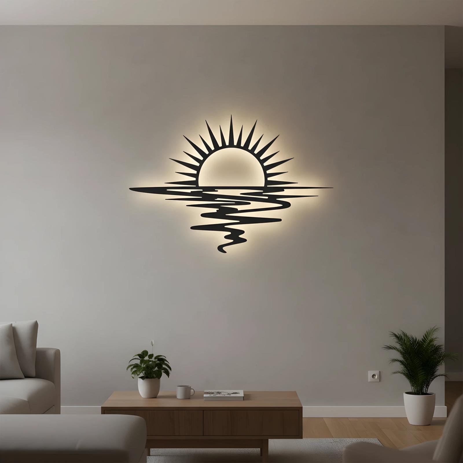 Sunset Over Water Metal Wall Art – Radiant Horizon, Coastal Bedroom Decor — 6