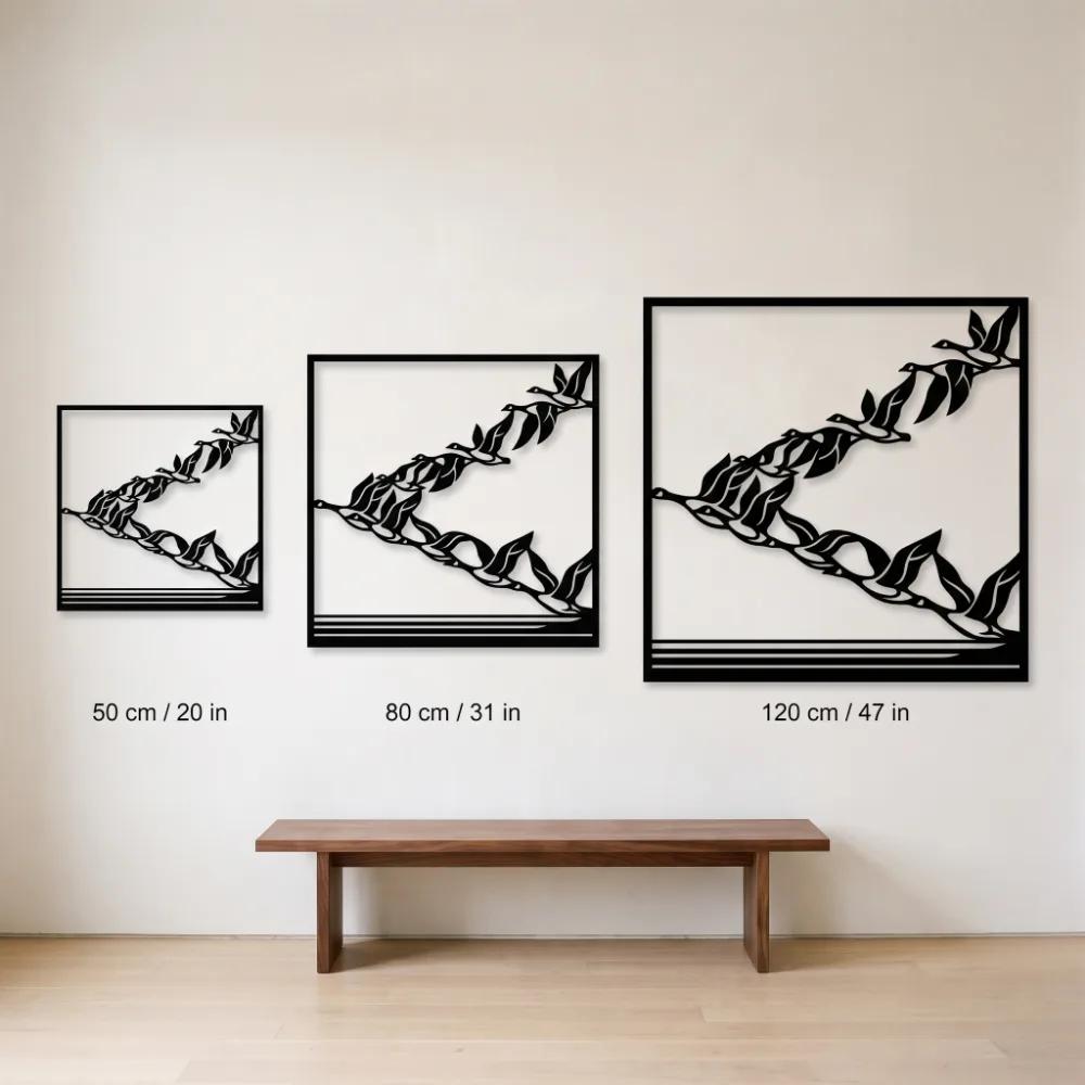 Flying Geese Metal Wall Art – Northbound Flight, Rustic Cabin & Lake House Decor — 7