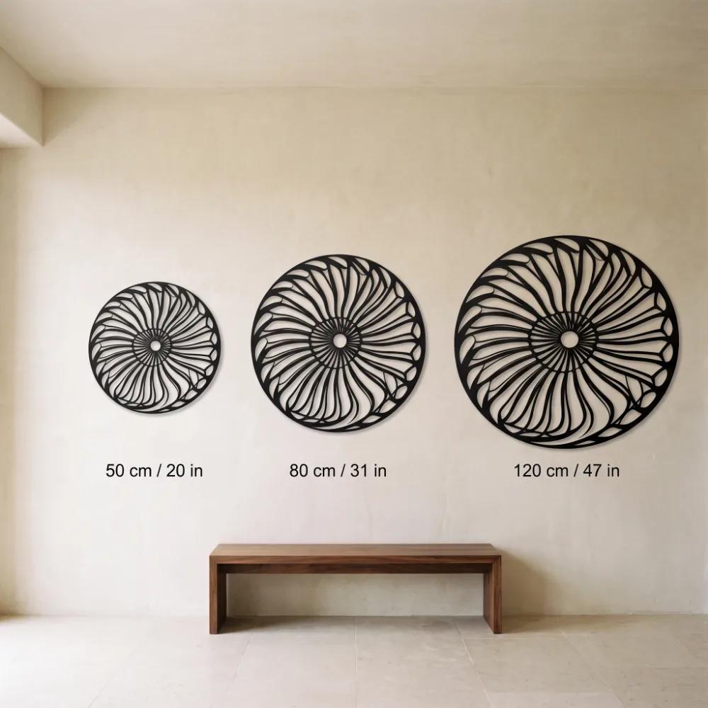 Round Spiral Mandala Metal Wall Art – Helix Bloom, Modern Entryway Decor — 10