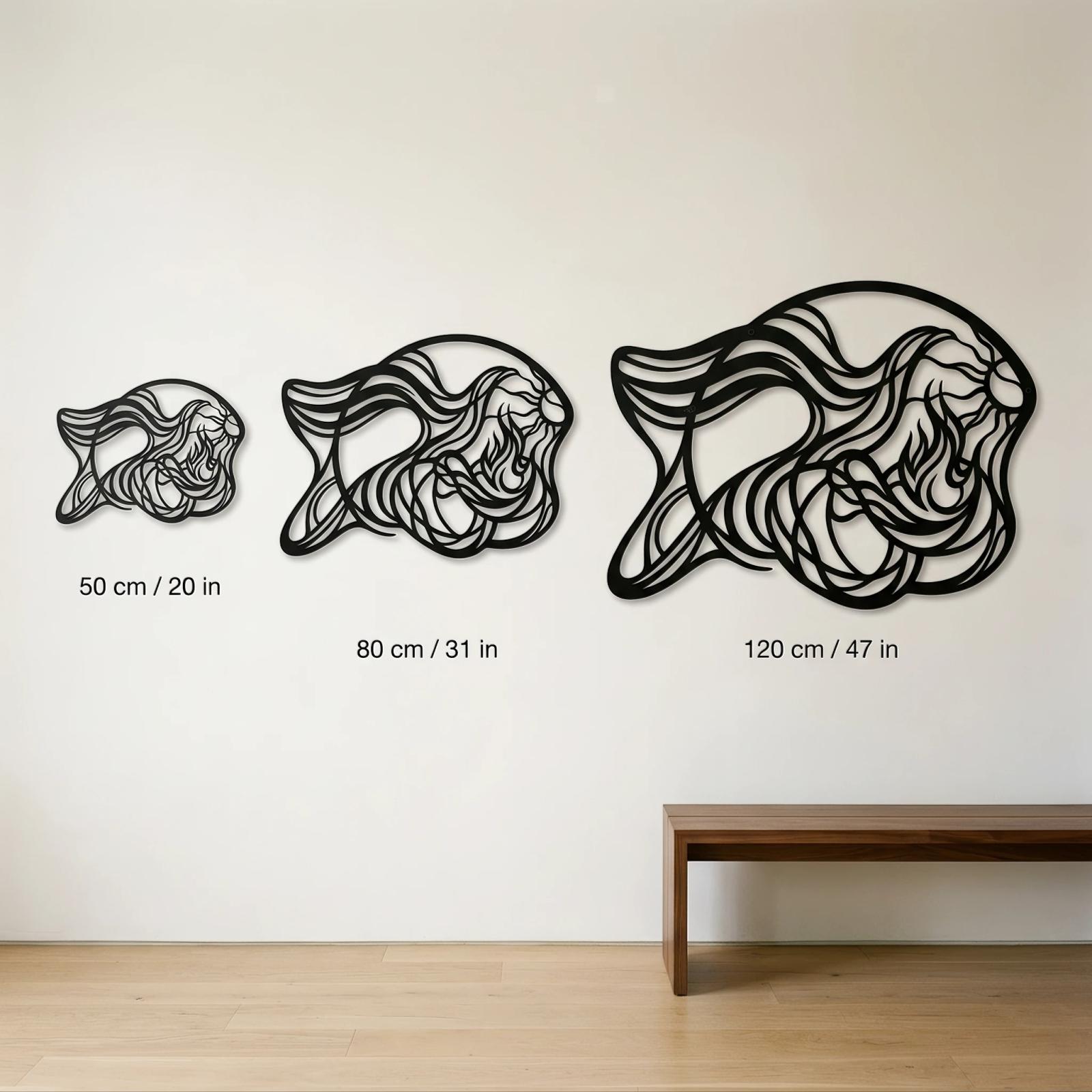 Flowing Hair Woman Metal Wall Art – Goddess Sun, Boho Entryway Decor — 10