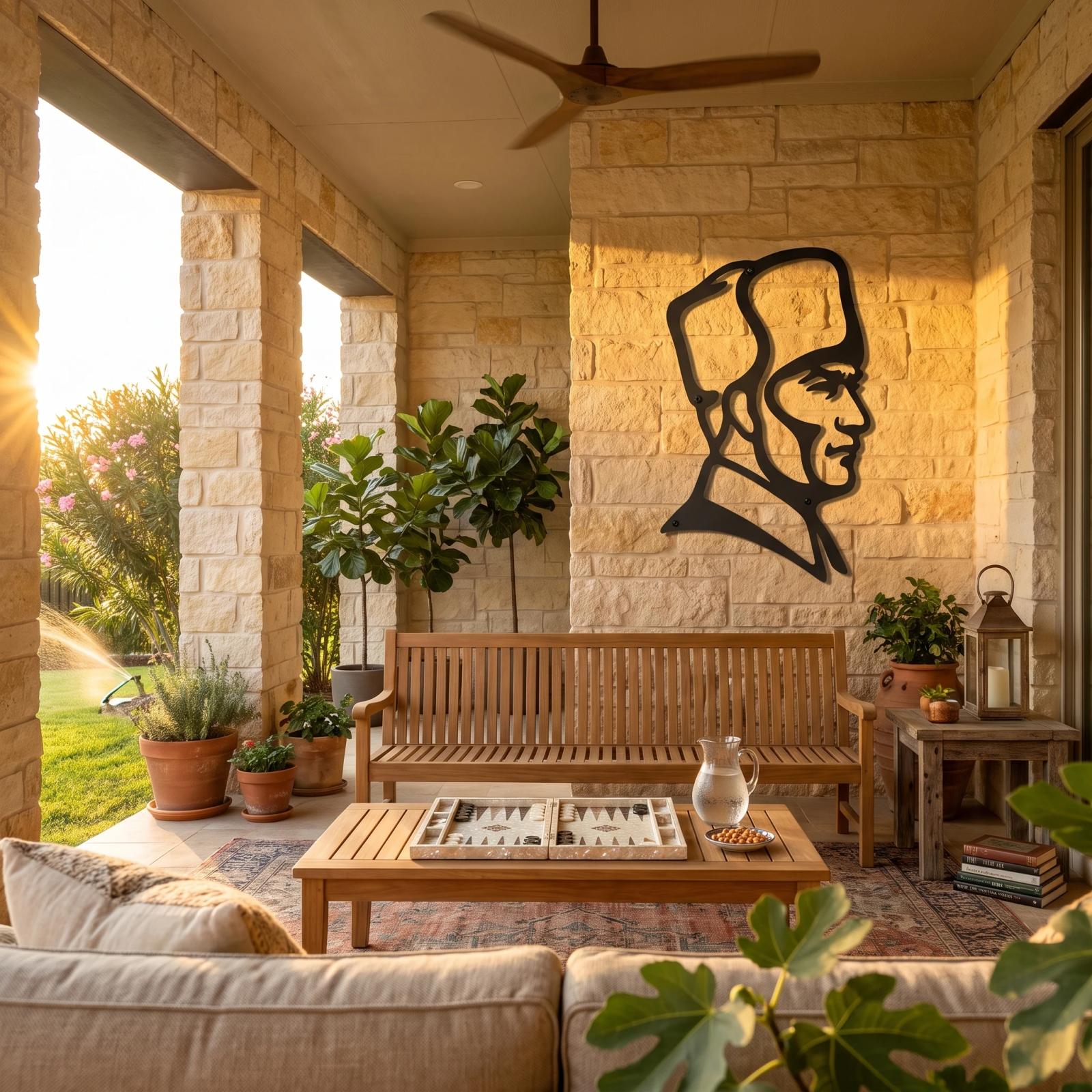 Ataturk Metal Wall Art Profile Portrait Silhouette – Republic Dawn, Dining Room Decor — 5