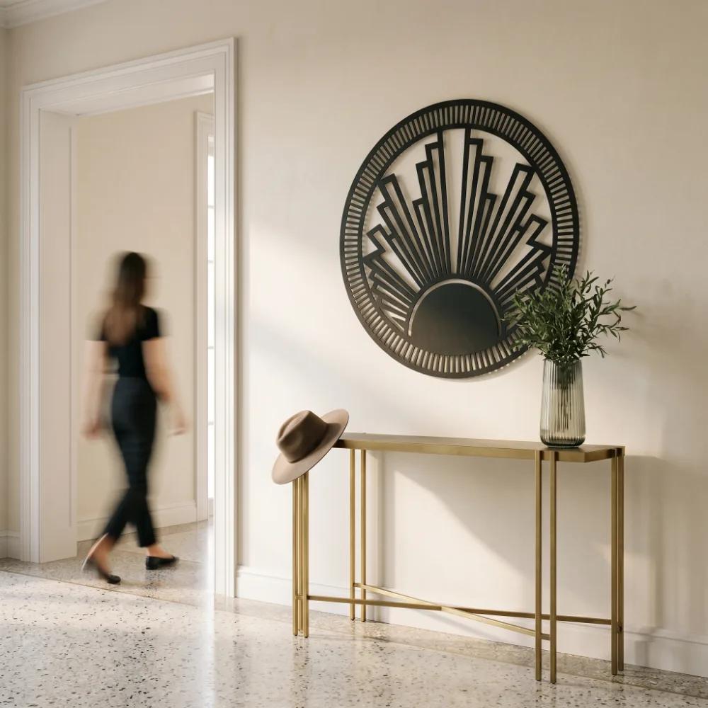 Art Deco Sunburst Metal Wall Art – The Gatsby Ray, Living Room Statement Decor