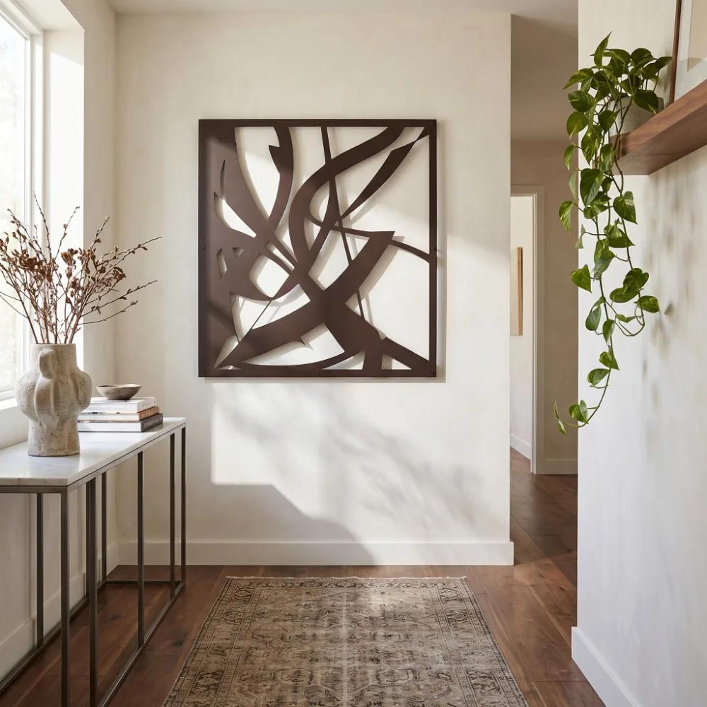 Abstract Ribbon Metal Wall Art – Kinetic Flora, Modern Home Office Decor — 2