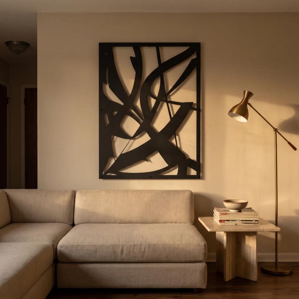 Abstract Ribbon Metal Wall Art – Kinetic Flora, Modern Home Office Decor — 7