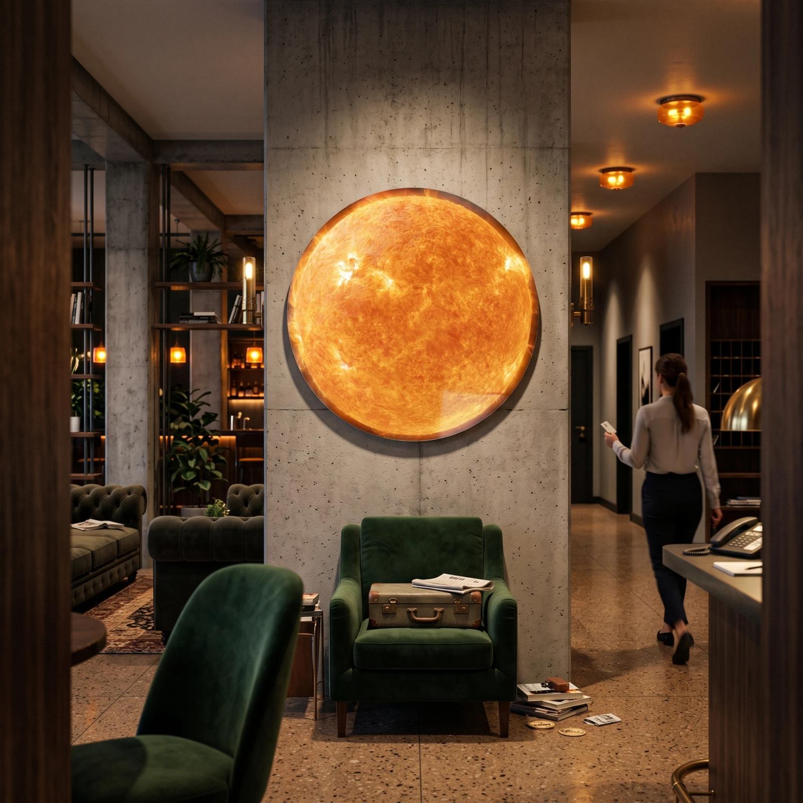 Sun Solar Surface Cosmic Celestial Round Glass Wall Art — 5