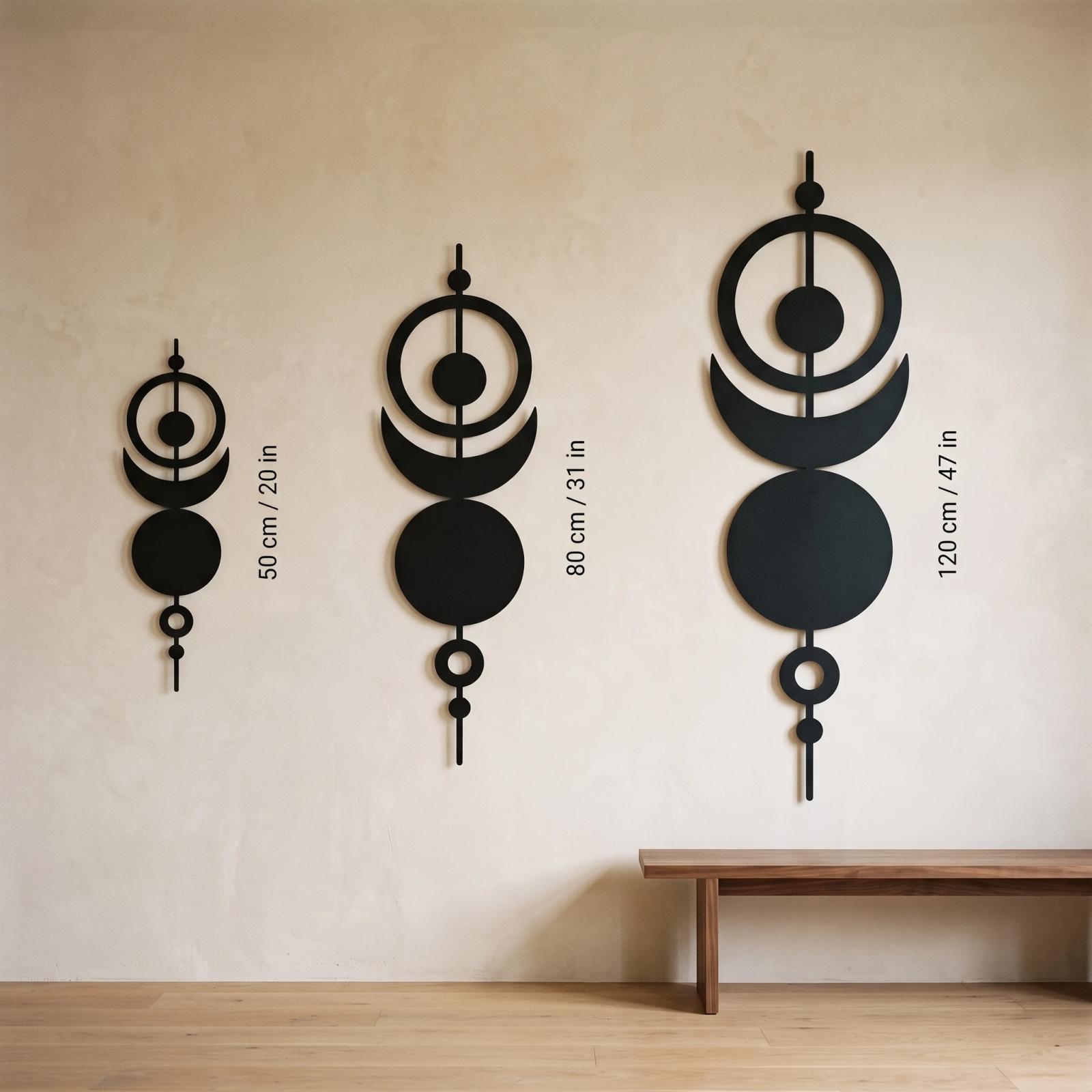 Boho Celestial Geometric Metal Wall Art – Cosmic Orbit, Modern Bedroom Decor — 10