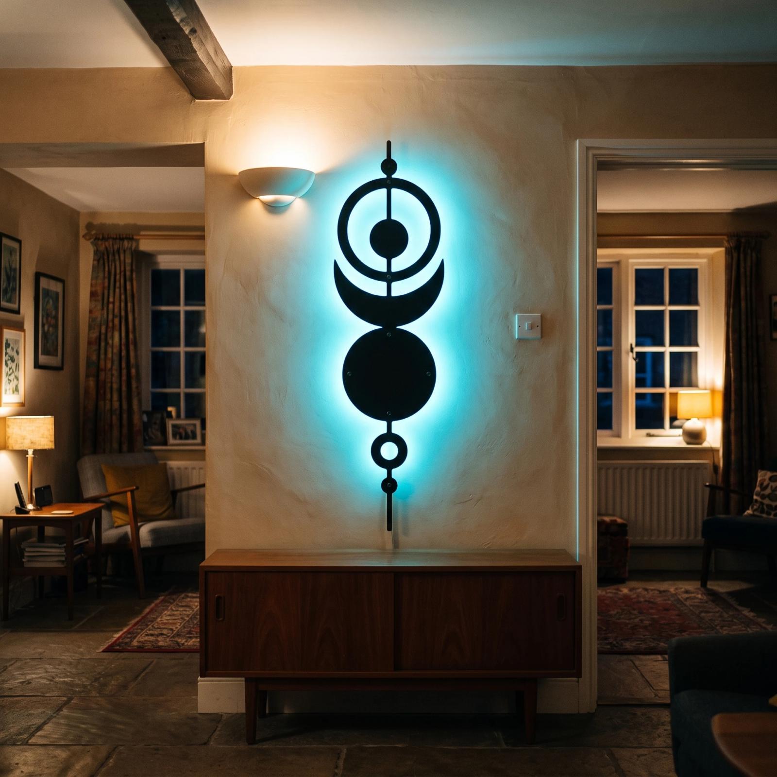 Boho Celestial Geometric Metal Wall Art – Cosmic Orbit, Modern Bedroom Decor — 2