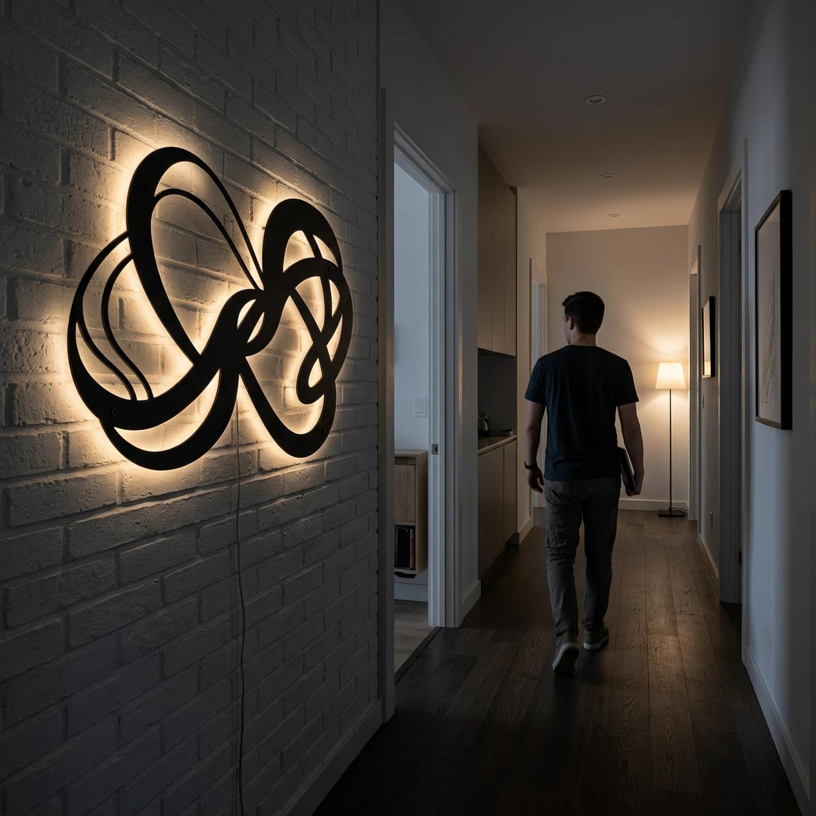 Fluid Infinity Metal Wall Art – Abstract Ribbon Knot, Modern Nursery & Bedroom Decor — 3