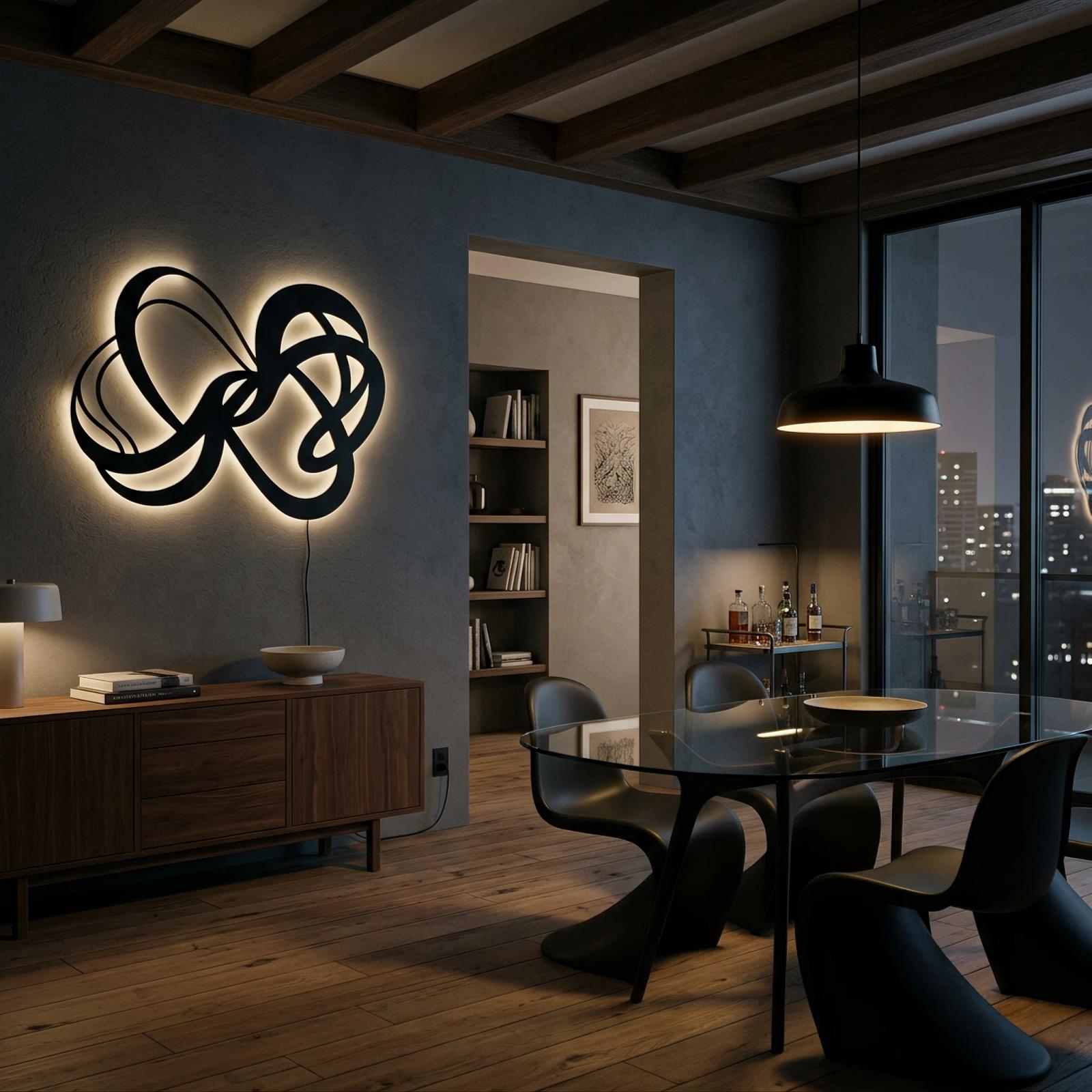 Fluid Infinity Metal Wall Art – Abstract Ribbon Knot, Modern Nursery & Bedroom Decor — 6