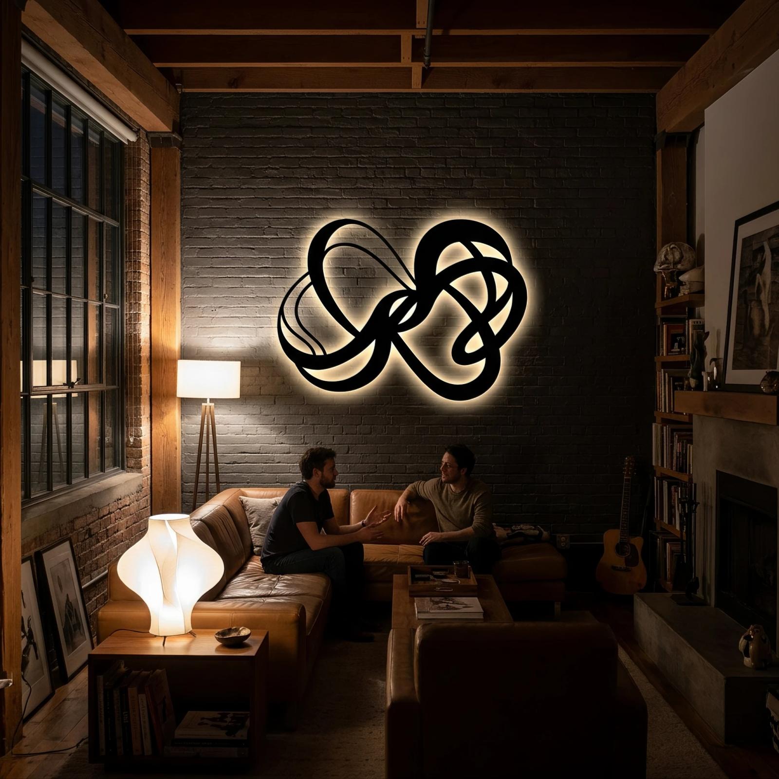 Fluid Infinity Metal Wall Art – Abstract Ribbon Knot, Modern Nursery & Bedroom Decor