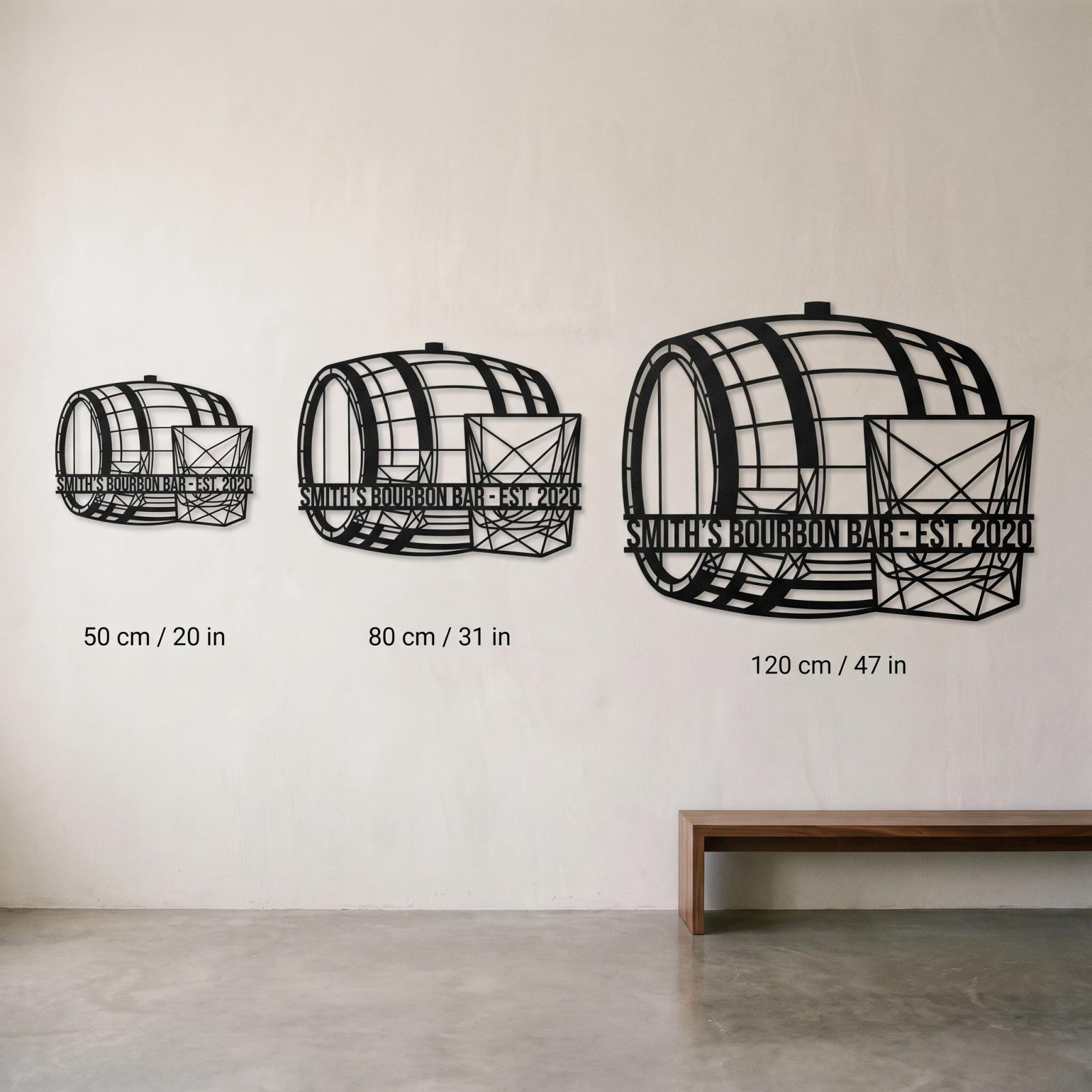 Custom Bourbon Bar Metal Sign – Heritage Whiskey Barrel, Man Cave & Home Pub Decor — 10