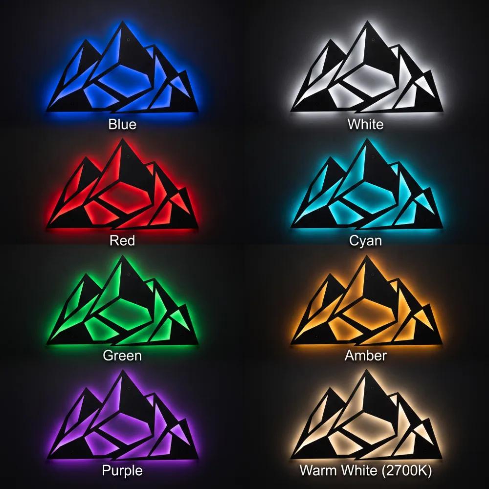 Geometric Mountain Metal Wall Art – Alpine Facet, Modern Lodge Decor — 10