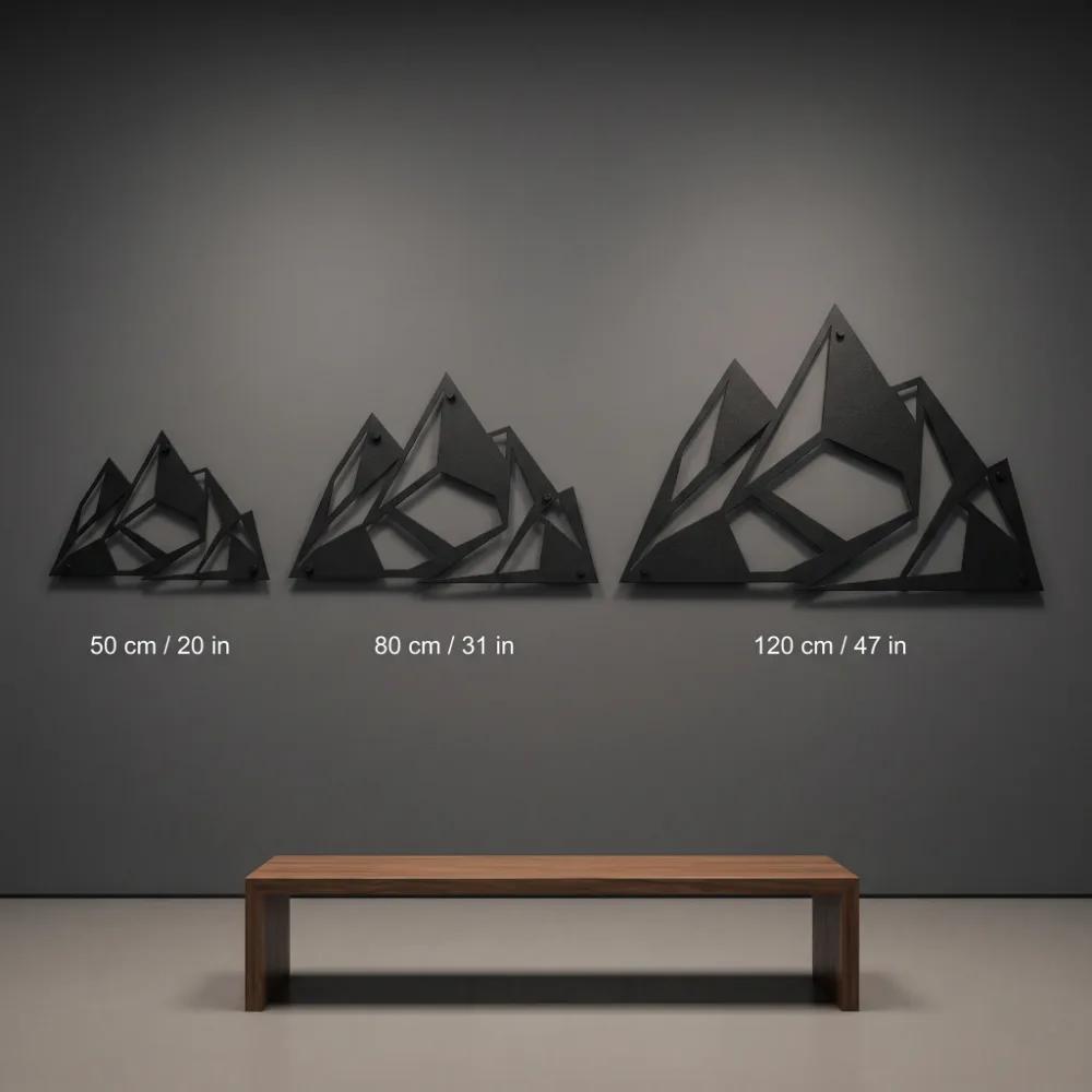 Geometric Mountain Metal Wall Art – Alpine Facet, Modern Lodge Decor — 11
