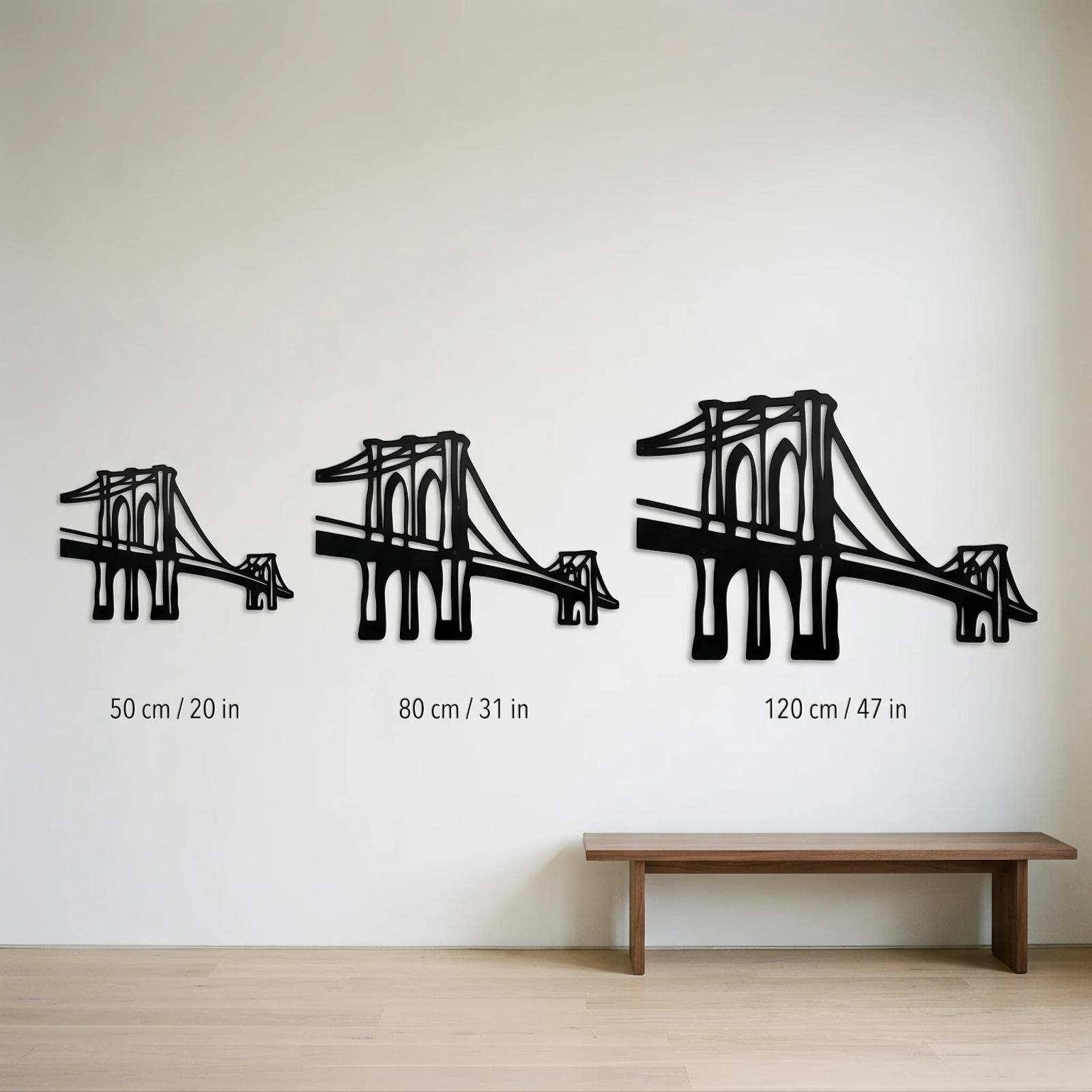 Brooklyn Bridge Metal Wall Art – Harbor Cadence, Modern Living Room Skyline Decor — 10