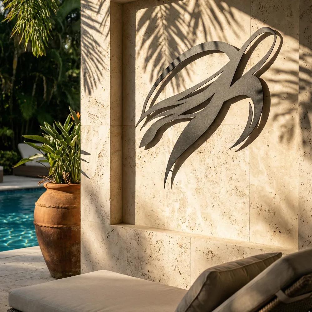 Minimalist Sea Turtle Metal Wall Art – Swimmer, Coastal Home Decor — 5