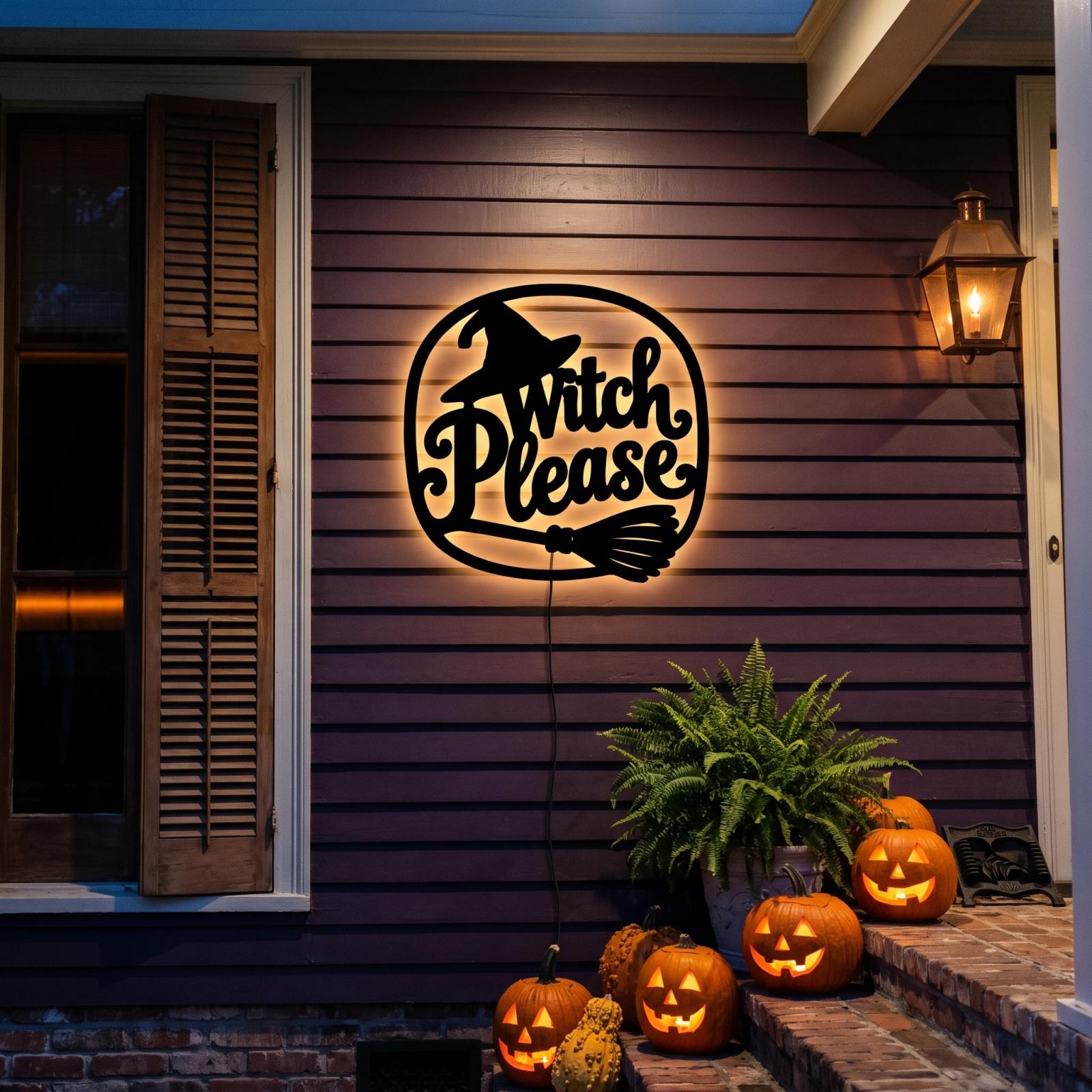 Witch Please Halloween LED Metal Wall Art – Hex Appeal, Porch & Living Room Decor — 4