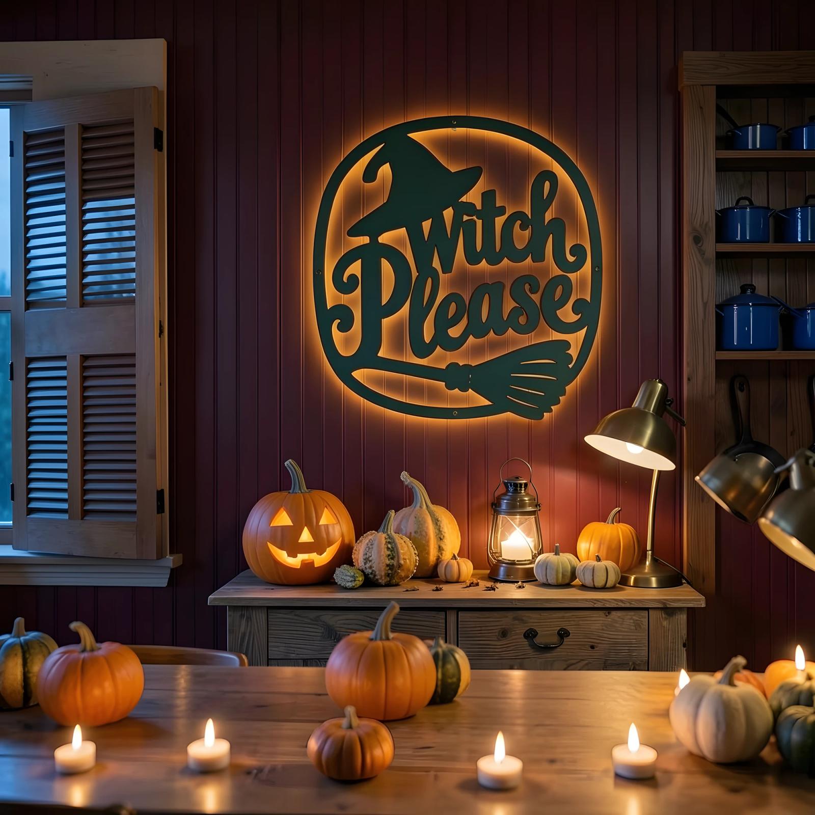 Witch Please Halloween LED Metal Wall Art – Hex Appeal, Porch & Living Room Decor — 5