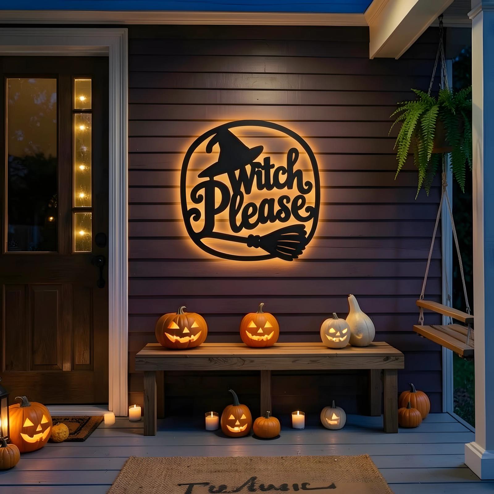 Witch Please Halloween LED Metal Wall Art – Hex Appeal, Porch & Living Room Decor — 6