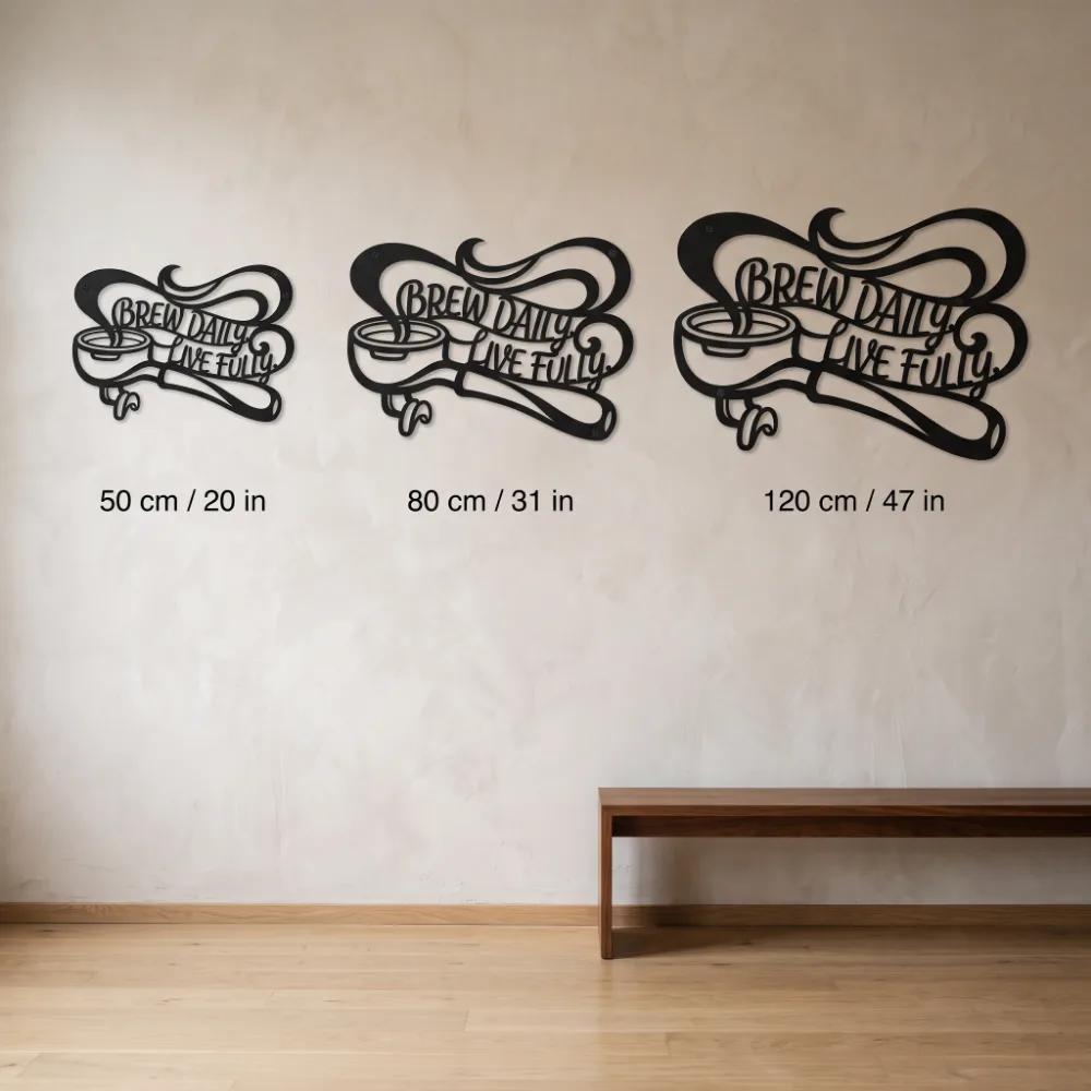 Coffee Portafilter Metal Wall Art – Brew Daily Live Fully, Kitchen Decor — 9