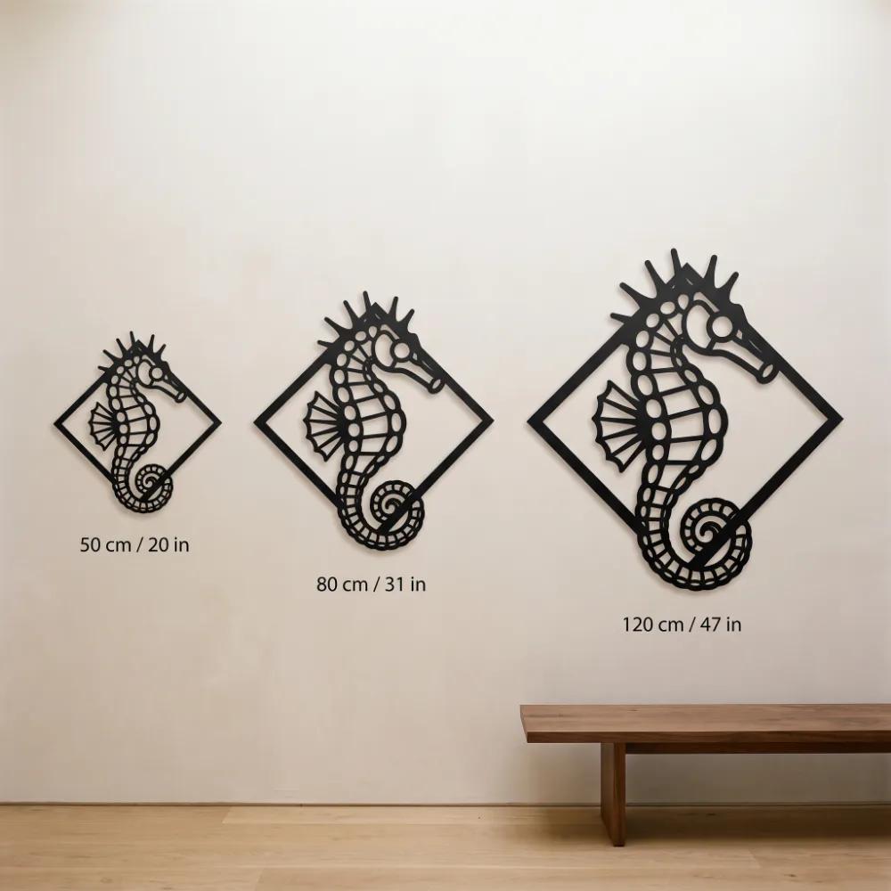 Seahorse Metal LED Wall Art – Tidal Sentinel, Coastal Living Room Decor — 11