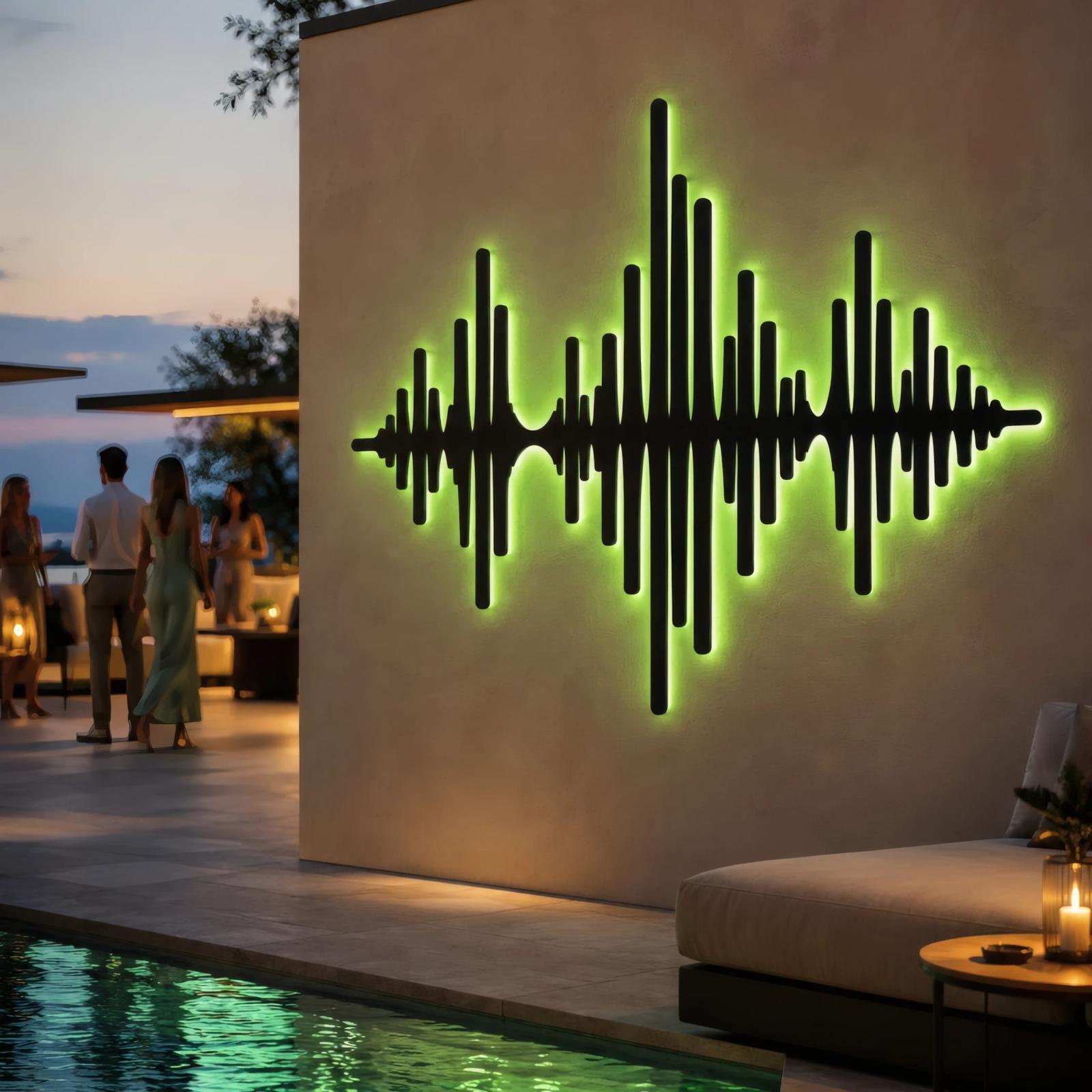 Sound Wave Metal Wall Art with LED Backlight – Echo Pulse, Music Studio Decor — 2