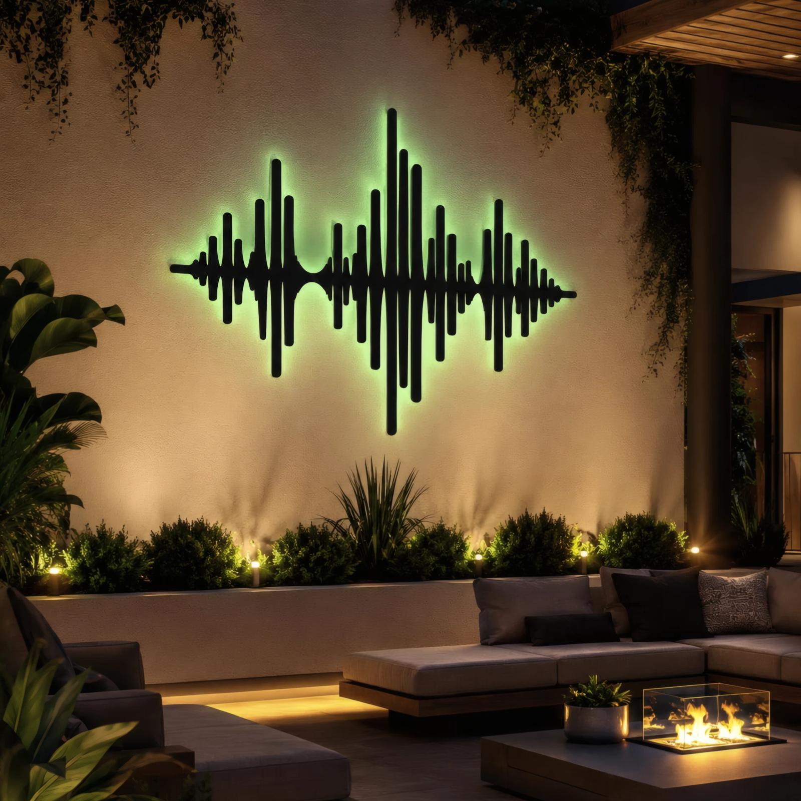Sound Wave Metal Wall Art with LED Backlight – Echo Pulse, Music Studio Decor — 4