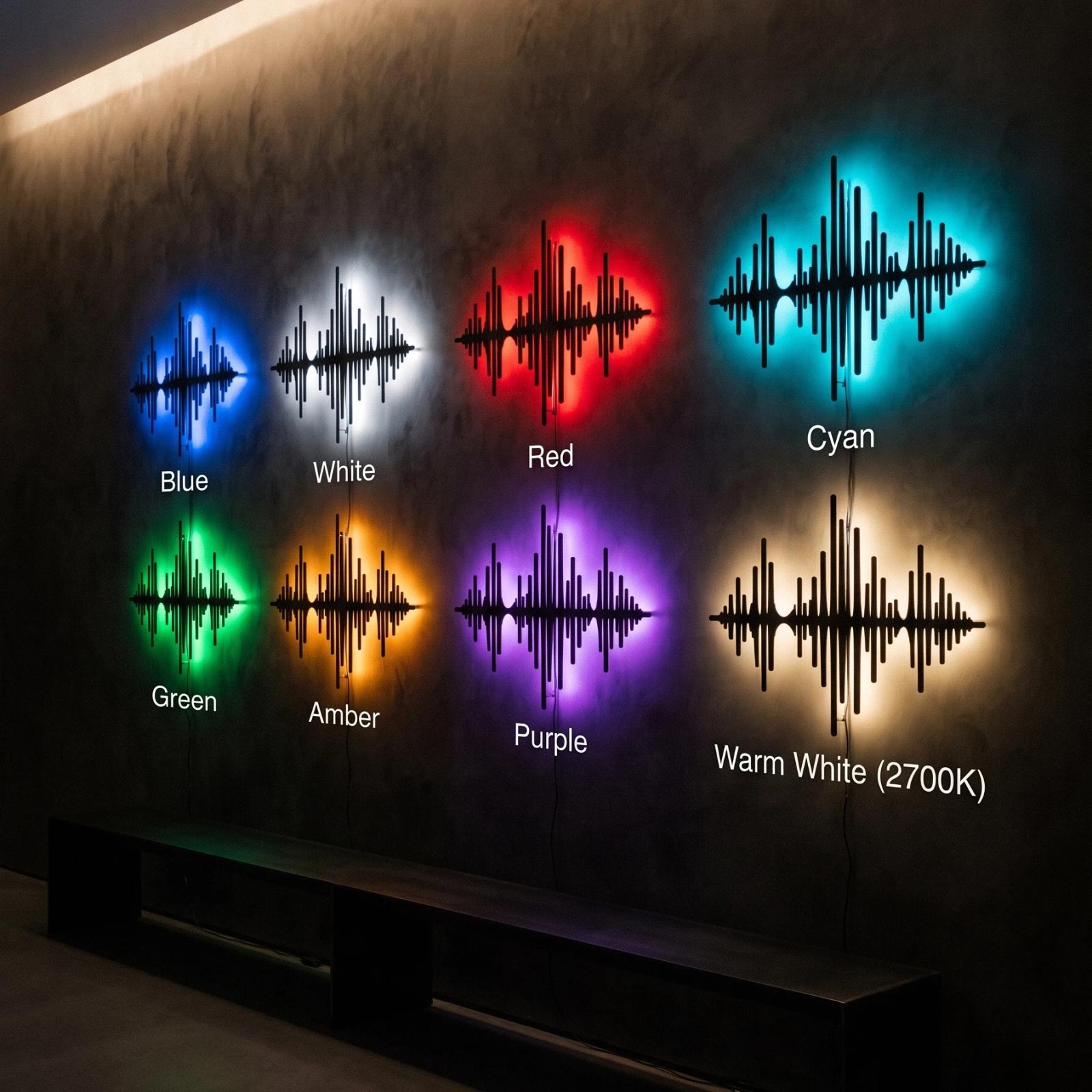 Sound Wave Metal Wall Art with LED Backlight – Echo Pulse, Music Studio Decor — 7